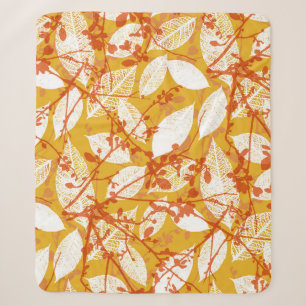 Autumn Leaves: Golden Vintage Repeat Sherpa Blanket