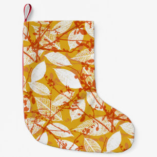 Autumn Leaves: Golden Vintage Repeat Small Christmas Stocking