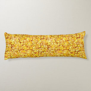 Autumn leaves, golden yellow body cushion