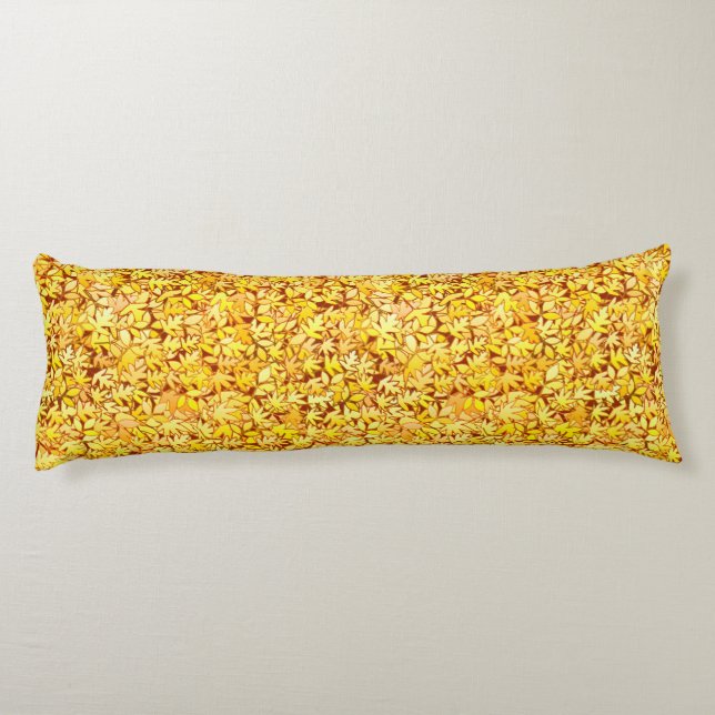 Autumn leaves, golden yellow body cushion (Back)