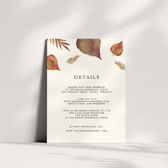 Autumn Leaves Guest Information Card (Creator Uploaded)