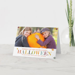 Autumn Leaves Halloween Photo Greeting Cards