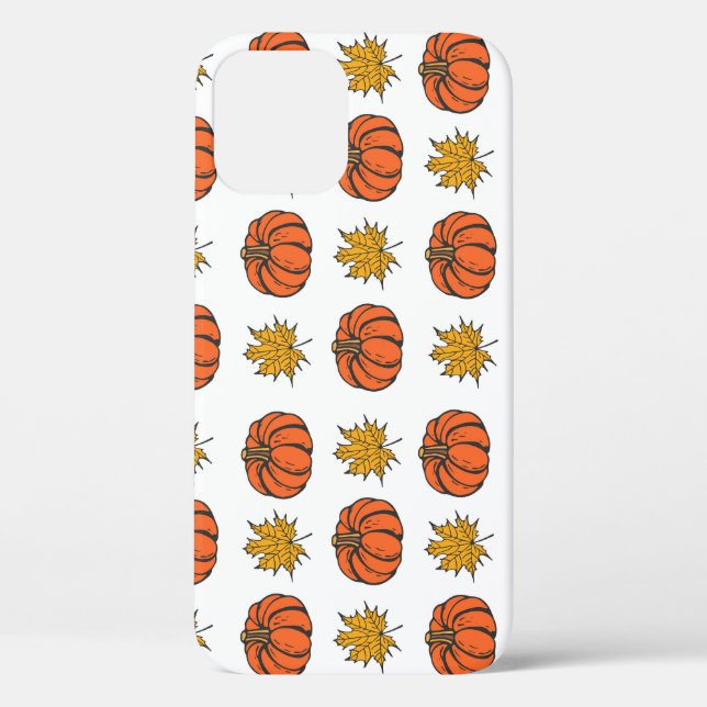 Autumn Leaves: Hand-Drawn Pumpkin Pattern Case-Mate iPhone Case (Back)
