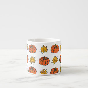 Autumn Leaves: Hand-Drawn Pumpkin Pattern Espresso Cup