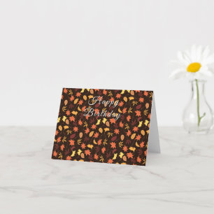 Autumn Leaves Happy Birthday Card