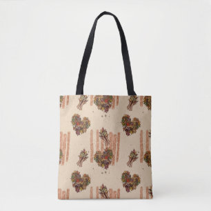 Autumn Leaves Hearts Tote Bag