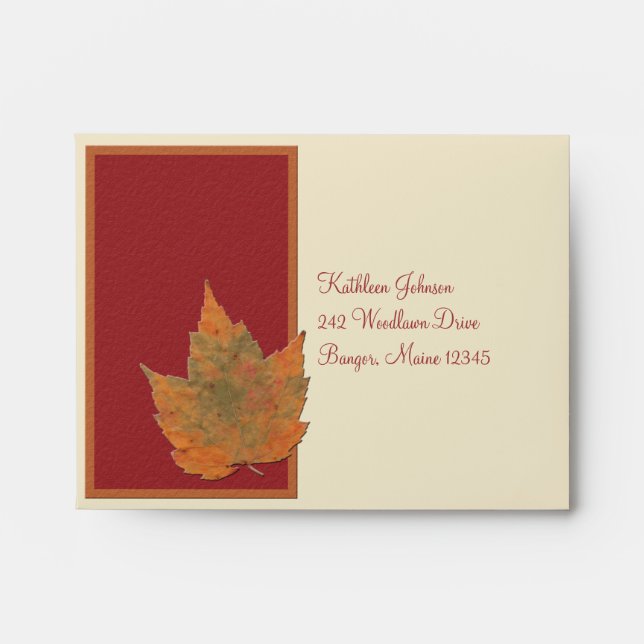 Autumn Leaves II Envelope for Reply Card (Front)