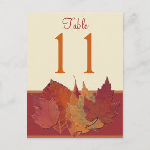 Autumn Leaves II Table Number Post Card