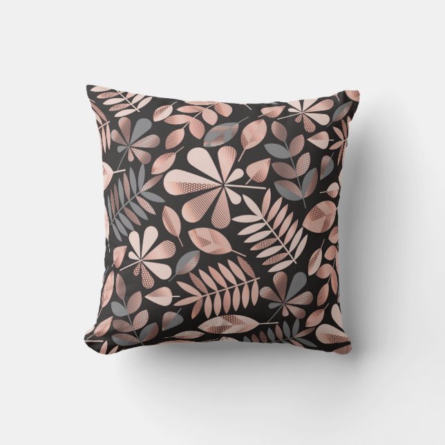 Autumn leaves illustration pattern cushion (Front)
