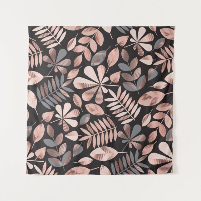 Autumn leaves illustration pattern tapestry (Front)