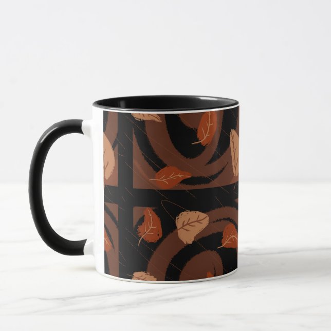 Autumn leaves in cosy fall colours coffee mug (Left)