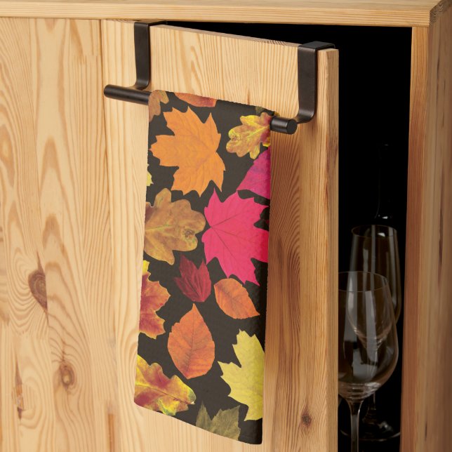 Autumn Leaves In Fall Colours  Tea Towel (Thirds Fold)