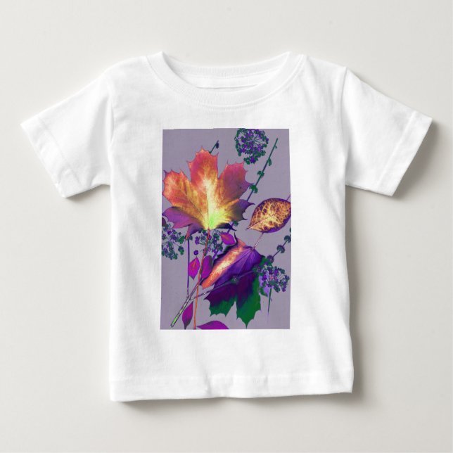 Autumn Leaves in Lilac Baby T-Shirt (Front)