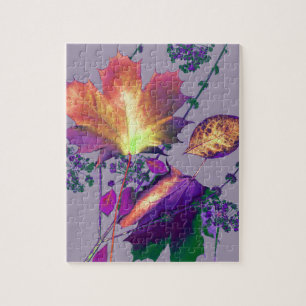 Autumn Leaves in Lilac Jigsaw Puzzle