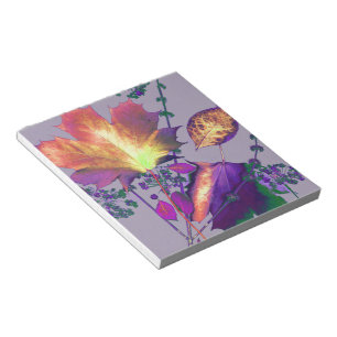 Autumn Leaves in Lilac Notepad