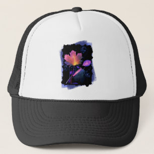 Autumn Leaves in Neon and Blue Trucker Hat