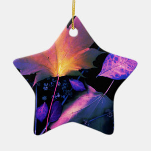 Autumn Leaves in Neon Ceramic Tree Decoration