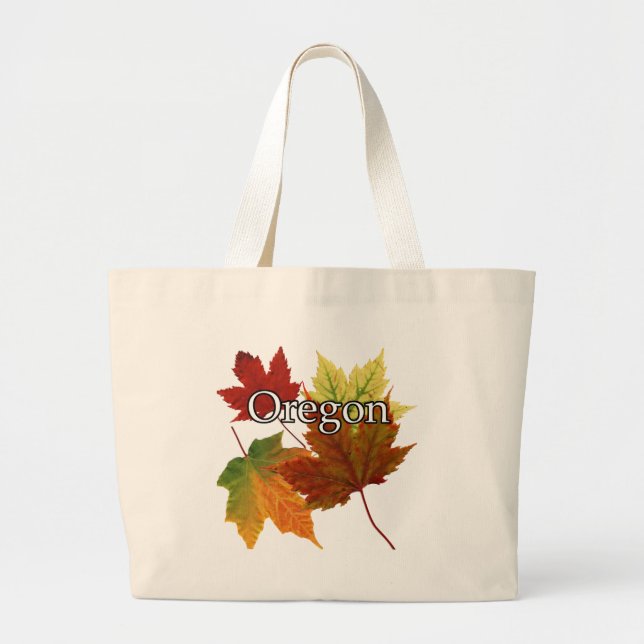 AUTUMN LEAVES IN OREGON LARGE TOTE BAG (Front)