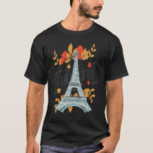 Autumn Leaves in Paris Eiffel Tower Fall Vibes in T-Shirt
