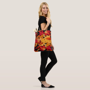 Autumn Leaves in Red Orange Yellow Brown Tote Bag