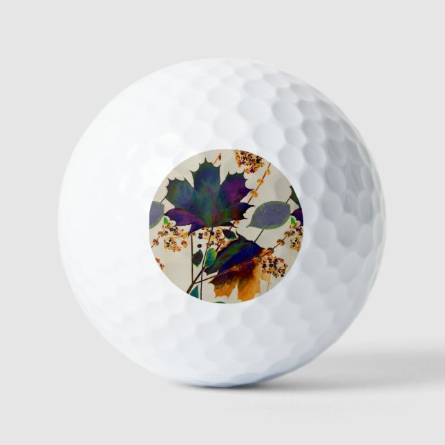 Autumn Leaves in Royal Colours Golf Balls (Front)