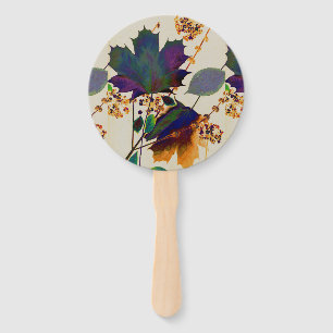 Autumn Leaves in Royal Colours Hand Fan