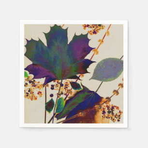 Autumn Leaves in Royal Colours Napkin
