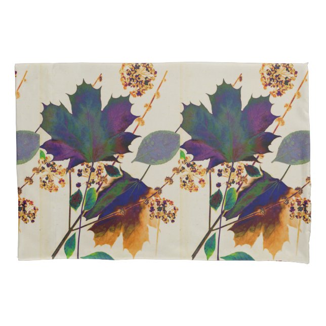 Autumn Leaves in Royal Colours Pillowcase (Front)