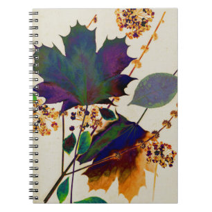 Autumn Leaves in Royal Colours Spiral Notebook