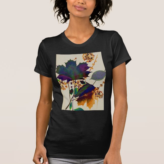 Autumn Leaves in Royal Colours T-Shirt (Front)