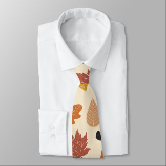 Autumn Leaves in Terracotta, Brown and Green  Tie