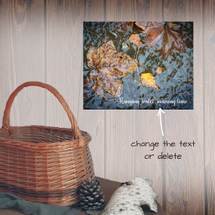 Autumn leaves in the forest stream poster