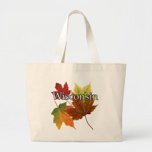 AUTUMN LEAVES IN WISCONSIN LARGE TOTE BAG