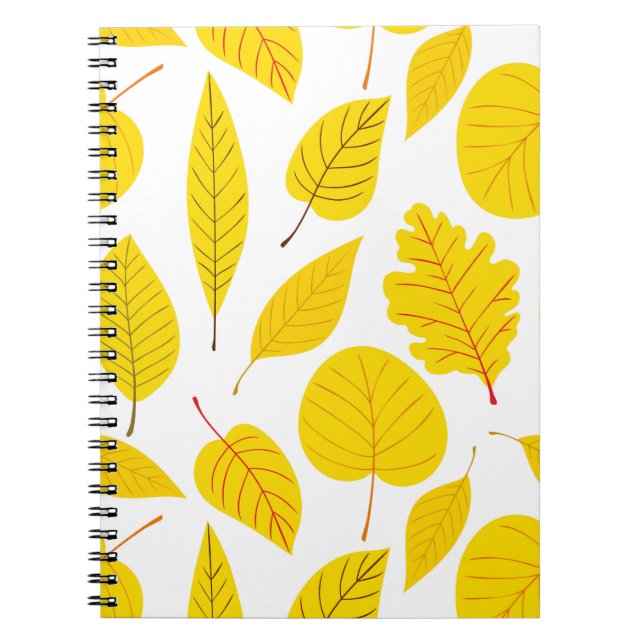Autumn leaves in yellow notebook (Front)