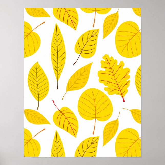 Autumn leaves in yellow poster (Front)