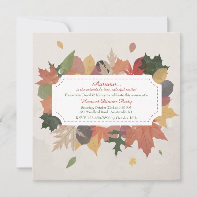Autumn Leaves Invitation (Front)