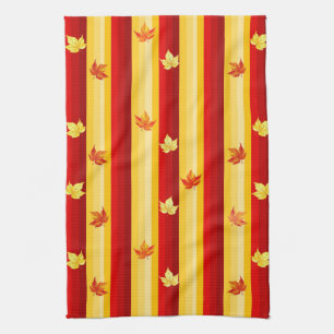 Autumn leaves kitchen towel