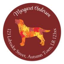 Autumn Leaves Labrador Retriever Return Address