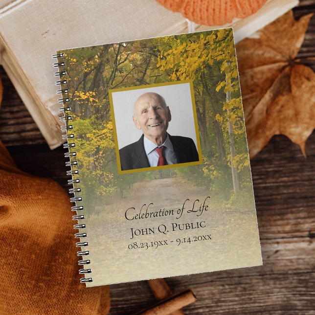 Autumn Leaves Lane Celebration of Life Funeral Notebook (Creator Uploaded)