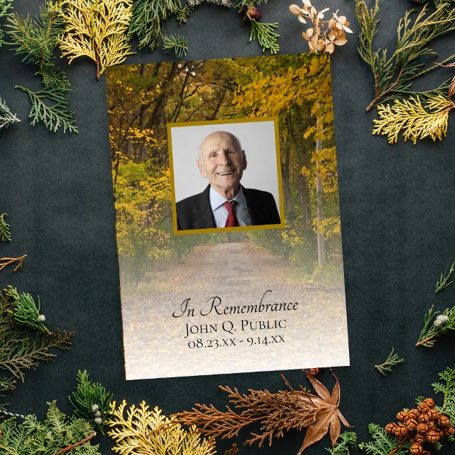 Autumn Leaves Lane Death Anniversary Invitation (Creator Uploaded)