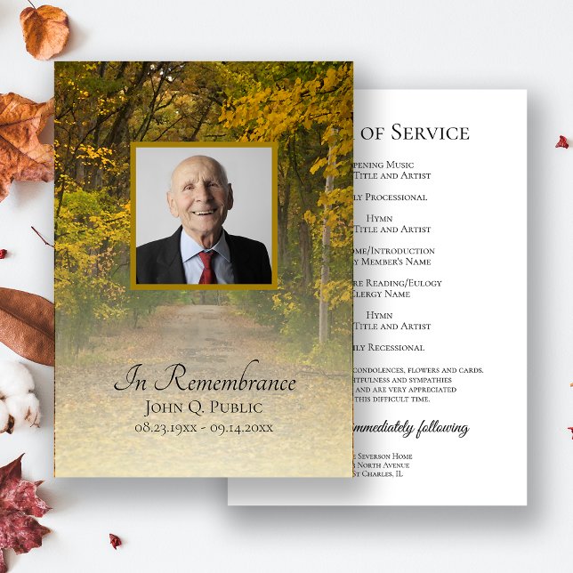 Autumn Leaves Lane Funeral Service Programme (Creator Uploaded)