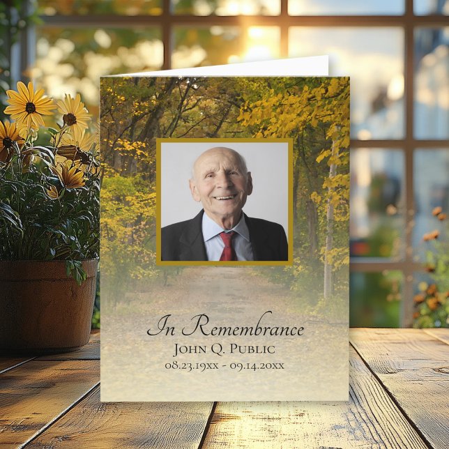 Autumn Leaves Lane Funeral Sympathy Thank You Card (Creator Uploaded)