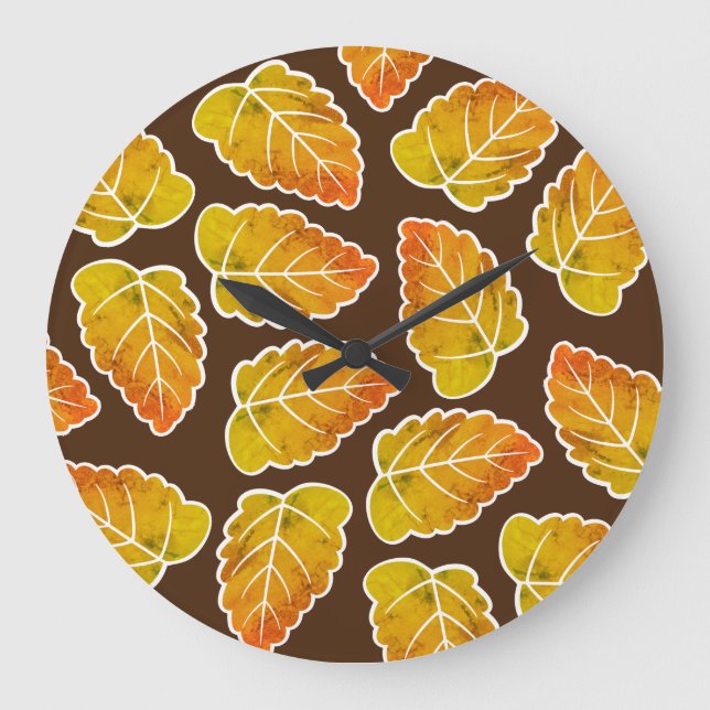 Autumn Leaves Large Clock (Front)