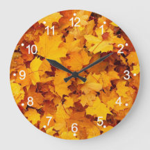Autumn Leaves Large Wall Clock