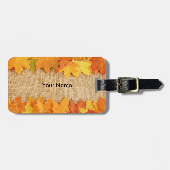 Autumn leaves luggage tag (Front Horizontal)