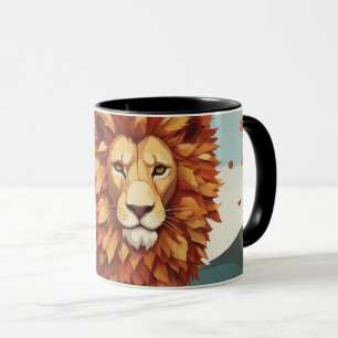 Autumn Leaves Male Lion Mug