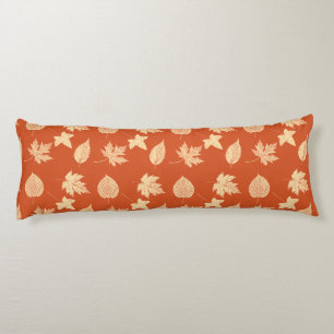 Autumn leaves - mandarin orange body cushion