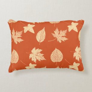 Autumn leaves - mandarin orange decorative cushion