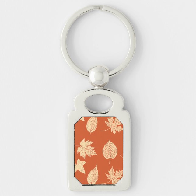 Autumn leaves - mandarin orange key ring (Front)