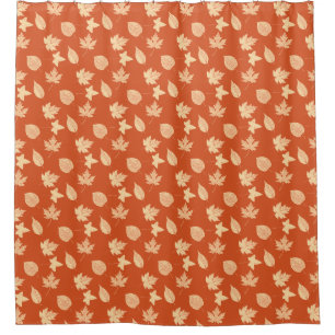 Autumn leaves - mandarin orange shower curtain